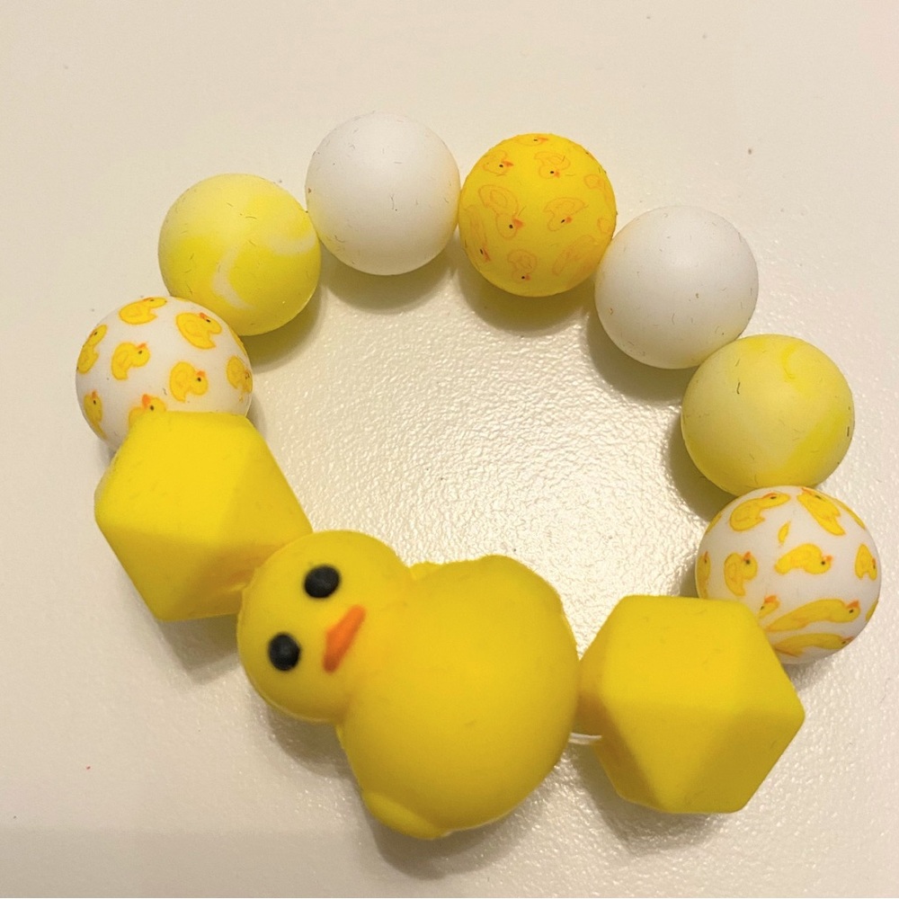 Hand Crafted Yellow and White Duck Bracelet